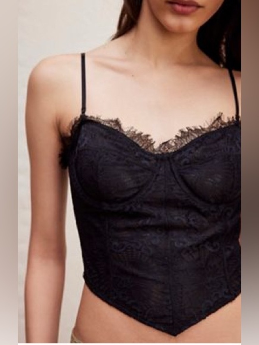 NWOT Free People Intimately Midnight Mantra Corset Small Black